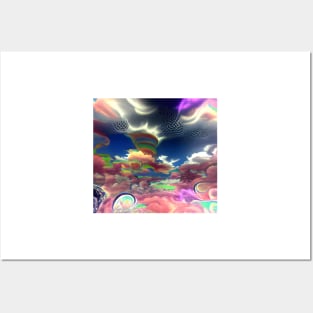 Psychedelic Clouds Posters and Art